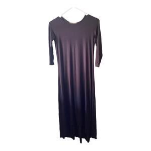 MUR Women's 3/4 Sleeves Stretchy Long Maxi Dress Size XSmall Black